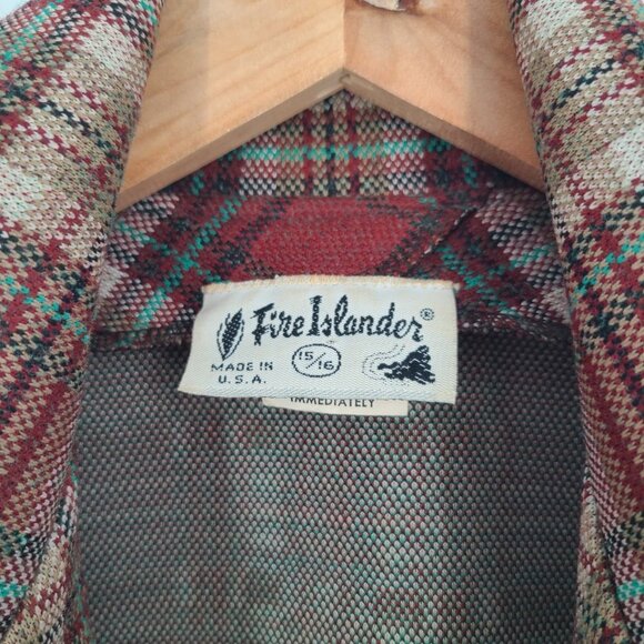 Fire‎ Islander Vintage Retro Womans Plaid Blazer Jacket Made in USA Size 15/16 - Picture 3 of 6